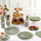 Goodluck 350 PCS Sage Green Paper Plates Set, 50 Guest Green Party Supplies - Image 5