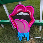 Lips Dripping Neon Sign For Wall Decor, LED Wall Art, Sexy Lady Lips For Bar Party Wedding Living Room Lounge Pink, Birthday Gift For Girl Friend (15.7x11in) - Image 3