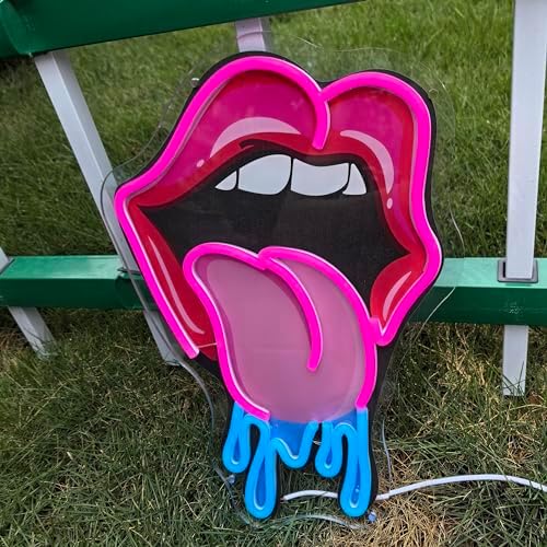 Lips Dripping Neon Sign For Wall Decor, LED Wall Art, Sexy Lady Lips For Bar Party Wedding Living Room Lounge Pink, Birthday Gift For Girl Friend (15.7x11in) - Image 3