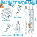 145 Pieces Baby Shower Favors for Guest Blue Teddy Bear Ballpoint Pens and Keychains Gifts for Boys Bulk Retractable Baby Shower Pens Gender Reveal Thank You Cards Souvenirs Prizes Party Favors - Image 2