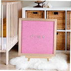 Pink Double Sided Felt Letter Board with Wooden Easel Stand | Wood Frame, Message Display, Letters, Baby Shower and Wedding Use - Image 2
