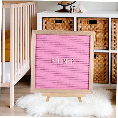 Pink Double Sided Felt Letter Board with Wooden Easel Stand | Wood Frame, Message Display, Letters, Baby Shower and Wedding Use - Image 2