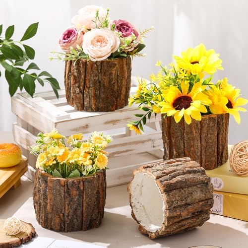 12 Pcs Wooden Vase for Centerpieces Wedding Flower, 4.7 Inch - Image 6