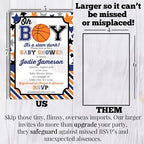Amanda Creation Custom Baby Shower Invites Baby Boy Basketball Baby Shower Invitations 20 5x7 Custom Personalized Basketball Invites With Envelopes - Image 7
