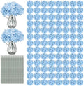 Auihiay 204Pcs Blue Hydrangea Artificial Flowers Bulk, Faux Hydrangeas by Auihiay