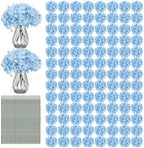 Auihiay 204Pcs Blue Hydrangea Artificial Flowers Bulk, Faux Hydrangeas by Auihiay