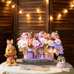 Mason Jar Centerpiece Decor with Wood Tray – 3 Jars Pink Pumpkins - Image 5
