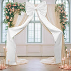 Giant Bow Decoration, 75x18 Inch Big Bows for Backdrop, Large Satin Ribbon Tie Bow for Wedding Engagement Baby Shower Bridal Christmas Birthday Party Wall Decor (White) by Unknown