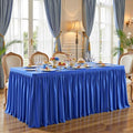 Royal Blue Polyester Table Clothes for 4 Foot Rectangle Tables, Wrinkle Free Fitted Table Cover 4ft Stretch Tablecloths with Skirt for Parties Weddings Birthday Banquet Baby Shower by PartyTalk
