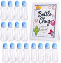 Funny Bottle Chug Baby Shower Drinking Game for 15 Guests, Includes 15 Pack 8.5oz Baby Bottles with Nipples & Standing Wood Framed Sign, Western Cowboy Baby Shower Favors & Party Activities(Blue) by Unknown