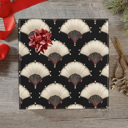 pnyoin Merry Christmas Wrapping Paper Roll,Fan Glow Black Gift Wrap Perfect for Xmas,Birthday,Weddings, Brides, Holidays, Baby Showers，58 x 23 inches,4 Roll - Image 4