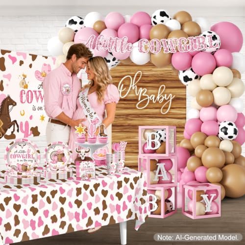 Cocomigo Cowgirl Baby Shower Decorations, Serves 25 Guests - Image 5