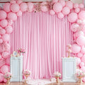 10x10ft Pink Backdrop Curtain for Wedding Parties Wrinkle Free Fabric Light Pink Drapes Backdrop Decoration for Baby Shower Birthday Photography Decoration 2 Panels, 5ft x 10ft by Gogoparti