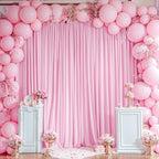 30x10ft Pink Backdrop Curtain for Wedding Parties Wrinkle Free Fabric Light Pink Drapes Backdrop Decoration for Baby Shower Birthday Photography Decoration 6 Panels, 5ft x 10ft - Image 4