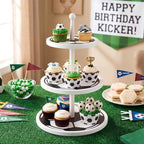 Thenshop 3-Tier Wooden Soccer Cupcake Stand 12 Inch, World Soccer Party Decorations, Sport Dessert Cake Table Displays for Tailgate, Birthday, Baby Shower, Sports Theme Party Supplies - Image 6