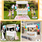 Cordova Candy Cart,Solid Wood Vintage Dessert Cart with Shelf & Wheels for Candy & Dessert Display, Display Stand with 100 Balloons, Easy to Assemble for Parties, Birthdays, Weddings, Bar - Image 6