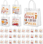 Canchiing 30 Pcs Fall Clear Gift Bags with Handles Reusable Autumn Maple Leaf Pumpkin Treat Bags Thanksgiving PVC Gift Wrap Totes for Thanksgivings Falls Harvest Party Favors, 7.9 x 7.9 x 3.1 by Unknown