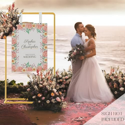 Bazen Wedding Welcome Sign Stand 50-68IN Adjustable Wedding Sign Holder - Image 2