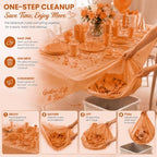 Tinybee 352 Pcs Orange Plastic Plates, Disposable Dinnerware Set for 50 - Image 6
