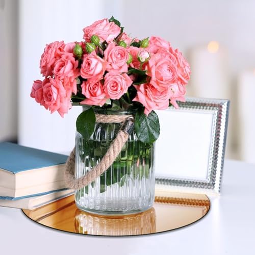 VASUHOME 12" Gold Mirror Centerpieces for Tables, Round Mirror Plates Set for Candle, Wedding, Party Decorations, Circle Mirror Trays with Smooth Edge and Cushioned Feet, 2mm Thick - Image 7