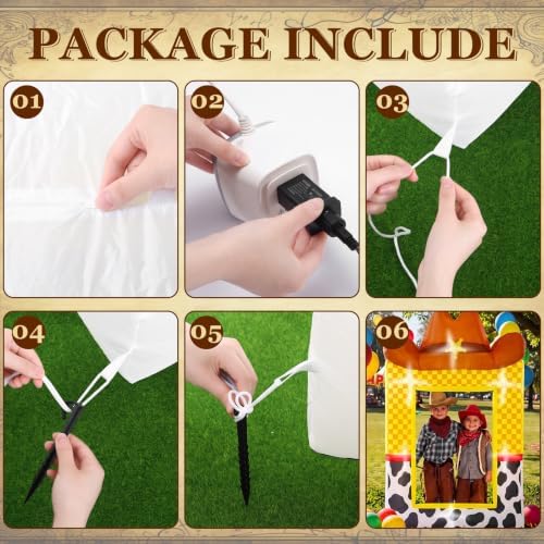 Soulchen 6 ft Inflatable Toy Theme Party Decorations Cowboy Photo Booth - Image 4