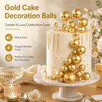 324 Pcs Balls Cake Toppers, Gold Cake Balls Decorations - Image 3