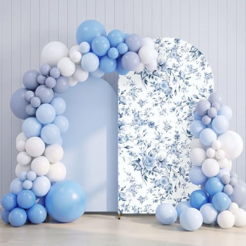 112pcs Blue Floral Arch Backdrops Cover Set - Image 7