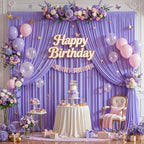 50x10FT Backdrop Curtains with Rod Pockets - Wrinkle Free Photo Stage Backdrop 10 Panels Curtains Drapes for Photography Wedding Party Baby Shower Decorations (Lavender) - Image 3