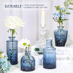 SUPMIND Glass Bud Vase Set of 12, Small Blue Flower Vases for Centerpieces - Image 4