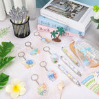 AnyDesign 145 pcs Under the Sea Baby Shower Party Favors Summer Ocean Animal Ballpoint Ink Pens Keychains Thank You Cards Organza Bags with Ribbon for Gender Reveal Baby Shower Guest Souvenir, 36 Sets - Image 4