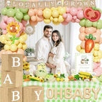 Locally Grown Baby Shower Decorations – 129 Pcs Locally Grown Baby Shower Themed Party Supplies with Backdrop, Balloon Garland, Balloon Boxes, Banner, Cake Topper, Sash, Badges - Image 6