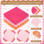 Zhehao 700 Pcs Pink and Orange Paper Plates and Napkins Party Supplies - Image 5