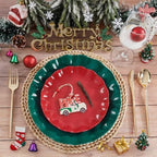 LIYH 50 Pcs Christmas Plastic Plates - Green Scalloped Plates Unbreakable - Image 6