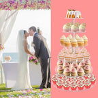 YestBuy Cupcake Stand, 6 Tier Large Cupcake Tower Display, Round Cupcake Holder, Acrylic Dessert Stand, Pastry Display Tree for Party, Wedding, Baby Shower - Image 3