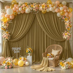 Brown Backdrop Curtains-Wrinkle-Free Polyester Photography Drapes Party Curtain Background for Baby Shower Wedding Decorations- 40 X10FT (Brown) - Image 3