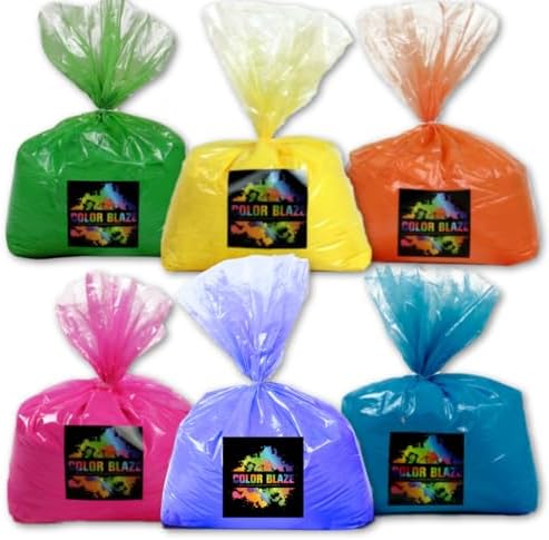 Color Blaze Holi Color Run Powder Multicolor - 30 lbs Bulk - 6-Pack by ColorBlaze