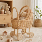 Vintage Wicker Baby Carriage Basket Set for Baby Shower, Wedding Party - Image 6