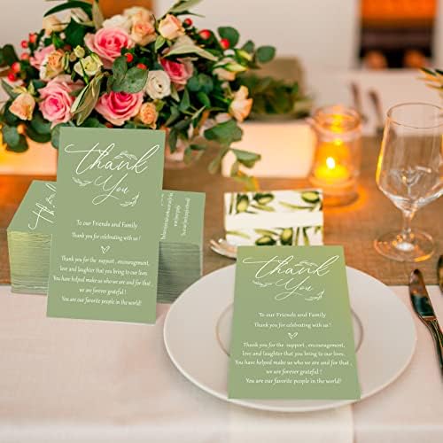 Crtiin 200 Pcs Sage Green Thank You Wedding Napkin Disposable Napkin Paper - Image 6