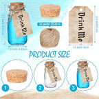 24 Set Wonderland Tea Party Favors Small Glass Bottle with Cork - Image 2