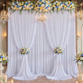 20×14 ft White Wrinkle Free Backdrop Curtain, Soft Silky Polyester Wedding Drapes 4 Panels 14ft Height Photo Backdrop Curtains for Parties Birthday Baby Shower Photography Background Cloth by ENJOYYOURPARTY