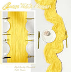 30 Pack Lemon Yellow Cheesecloth Table Runner 17 x 108 inch Cheese Cloth Table Runners 9ft Yellow Table Runner Rustic Romantic Sheer Gauze Runner for Wedding Party Baby Shower Table Decoration - Image 6