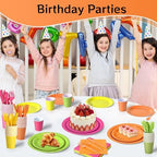 350 Pcs Neon Disposable Plates and Napkins Tableware Set for 50 Guests - Image 4