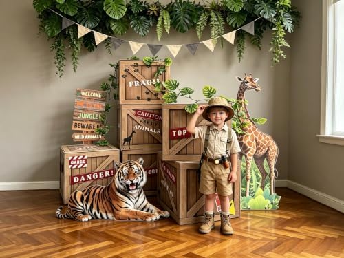 Safari Birthday Decorations 10x10x10 in Jungle Party Decor Boxes - Image 7