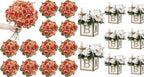 12 Bundles Peonies Artificial Flowers & Pack of 8 Baby Shower Centerpieces for Tables by SEKNHOP