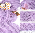 10 Pack Lavender Cheesecloth Table Runner 35x120 Inch Semi Sheer Boho Gauze Cheese Cloth Fabric Purple Table Runners for Wedding Bridal Shower Holiday Sheer Home Decor - Image 3