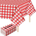 Mindsoft 20 Pack Gingham Party Tablecloth, 54 x 108 Inch Plastic Waterproof Heckered Disposable Plaid Party Tablecover for Picnic Birthday Baby Shower Bridal Wedding (Red Checkered) by Mindsoft