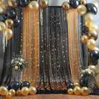 20x8ft Black Tulle Backdrop Curtain with Lights String for Parites, Sheer Backdrop Curtains for Wedding Baby Shower Birthday Party Photo Shoot Decorations - Image 4