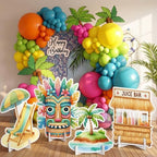 Honoson Large 32" Tiki Aloha Luau Party Decoration Cardboard Cutouts, Tiki Bar Totem Backdrop Standup Yard Signs for Hawaiian Party Supplies Tropical Summer Beach Pool Photo Booth Props - Image 6