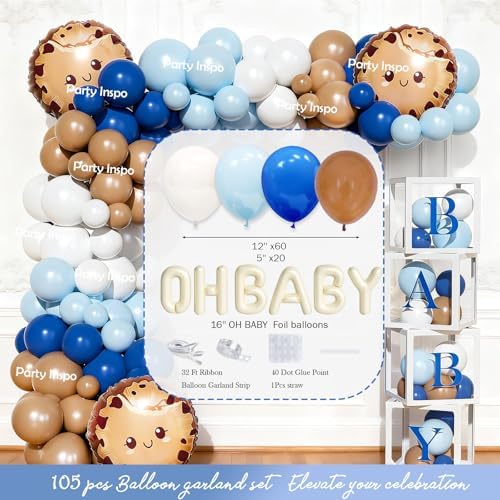 Costova Milk and Cookies Baby Shower Decorations, 123 PCs Cookie Baby Shower Party Supplies with A Sweet Little Cookie Is on the Way Backdrop, Balloon Garland, Cake Topper, Boxes - Image 3
