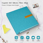 Spbapr Large Photo Album Self Adhesive Magnetic Scrapbook,DIY Scrapbook Album for 4x6 5x7 8x10 Picture,60 Pages Linen Cover Memory Book for Wedding Family Baby Pets, with Metallic Pen and Scraping - Image 4
